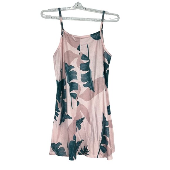 Women's Print V-Neck Sleeveless Mini Dress Size L Pockets - Picture 3 of 6